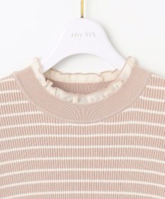 ANY SIS CICA加工 フリルネック プルオーバー