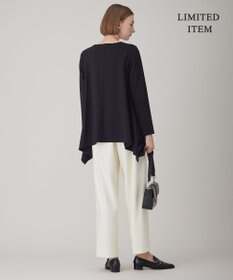 ICB L 【WEB限定・洗える】ヴィスコースストレッチポンチ イレギュラーヘムプルオーバー