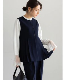 Te chichi 【セレモニーアイテム】サイドプリーツペプラムジレ（セットアップ可）