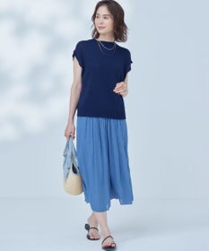 組曲 L 【WEB限定】シアープリーツライクシフォン パンツ