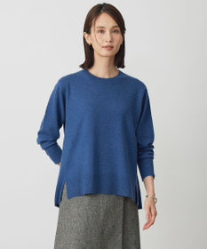 J.PRESS LADIES CASHMERE BLEND クルーネック ニット ブルー系