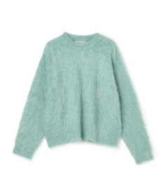 UNFILO L アルパカシャギー クルーネック プルオーバー