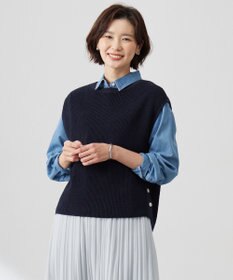 J.PRESS LADIES S 【洗える】Linen Cotton Vest  ニット ベスト