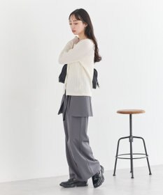 earth music&ecology 【予約】アシメ釦ツイストテレコカットソー