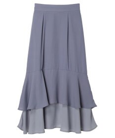 earth music&ecology バイカラーラッフルヘムスカート