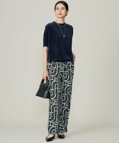 自由区 L 【17号サイズまで展開・カタログ掲載】ジオメトリックレトロプリント パンツ