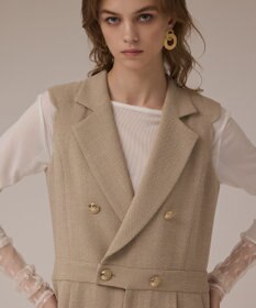 GRACE CONTINENTAL ツイードテーラーサロペット