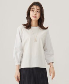 J.PRESS LADIES L プレーティングジャージー タックスリーブ カットソー