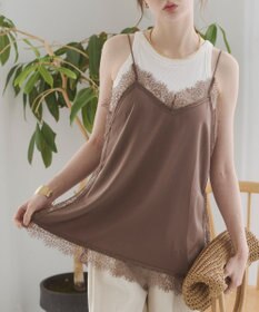 WEGO 【ANGIE VINTAGE】サテンレースキャミソール