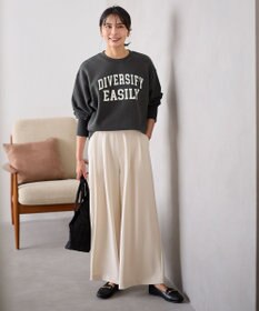 ANY 【ウエストゴム】２タックジョーゼットワイドパンツ