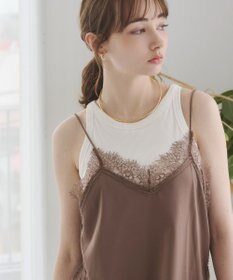 WEGO 【ANGIE VINTAGE】サテンレースキャミソール