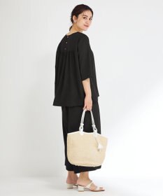 23区 L 【Lサイズ限定/洗える】ハイストレッチツイル ブラウス