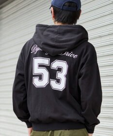 WEGO 【ユニセックスITEM/MLサイズ展開】ナンバリングカットZIPパーカー