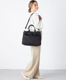 LA BAGAGERIE ツイルナイロン×エナメル 2WAYトートバッグ Mサイズ