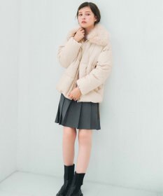 Feroux ファーカラー付き・ダウン見え中綿 ジャケット