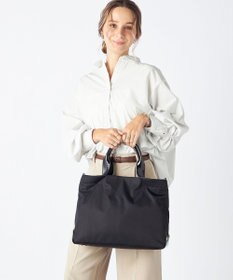 LA BAGAGERIE ツイルナイロン×エナメル 2WAYトートバッグ Mサイズ