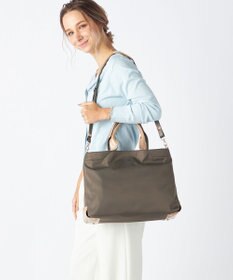 LA BAGAGERIE ツイルナイロン×エナメル 2WAYトートバッグ Mサイズ