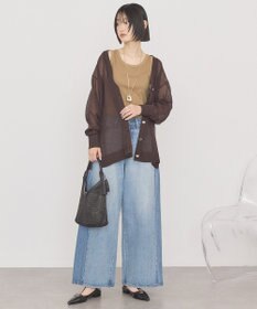 AMERICAN HOLIC メタルボタンシアーVネックカーディガン