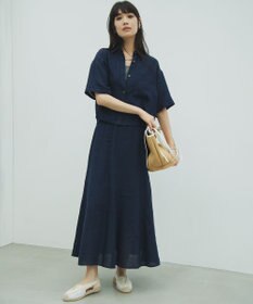 23区 L 【洗える】LIBECOリネン フレアスカート