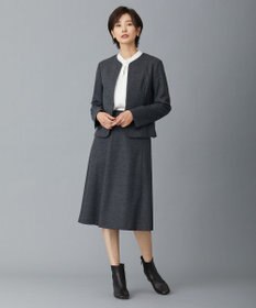 J.PRESS LADIES アクアレジェンドウールジャージー ノーカラー ジャケット