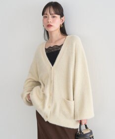 earth music&ecology ラメミニシャギーＶネックカーディガン