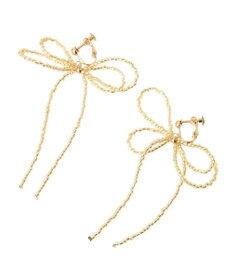 AMERICAN HOLIC ビーズレイーヤードリボンイヤリング