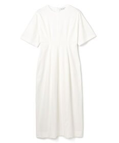 BEIGE， 【洗える】GLANTHUS / コットンカーブラインロングフレアワンピース