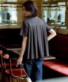 23区 L 【汗じみ防止/洗える】スムースデザイン バックフレア カットソー