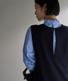 UNFILO フリルネックシャツ