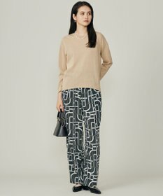 自由区 L 【17号サイズまで展開・カタログ掲載】ジオメトリックレトロプリント パンツ