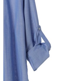 Green Parks 綿麻混タブ付オーバーサイズシャツチュニック