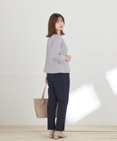 Tiaclasse L 【ストレッチジョーゼット】スリットテーパードパンツ