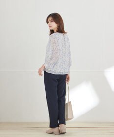 Tiaclasse L 【ストレッチジョーゼット】スリットテーパードパンツ