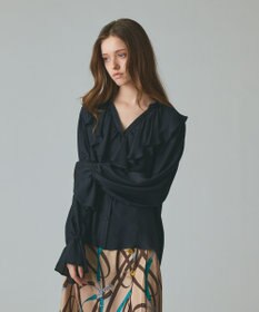 GRACE CONTINENTAL スキッパーラッフルブラウス