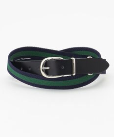 J.PRESS MEN レザートリム ストライプ テープベルト