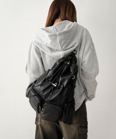 WEGO 【ユニセックス着用ITEM】2ポケットPUドロストナップサック