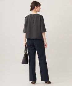 自由区 【WEB限定カラーあり・撥水加工・洗える】TRギャバストレート パンツ