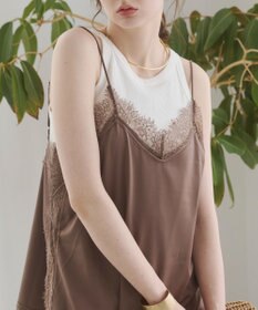 WEGO 【ANGIE VINTAGE】サテンレースキャミソール