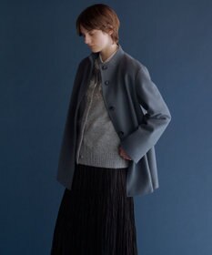 J.PRESS LADIES ショートビーバー ミディ丈 スタンドカラー コート