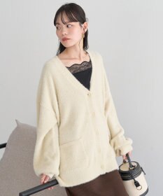 earth music&ecology ラメミニシャギーＶネックカーディガン