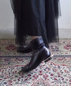 Bridget Birkin 【Bridget Birkin】パールチェーンヒールストレッチショートブーツ