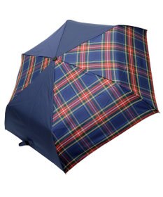 +RING 【簡単/便利】UNISEX 自動開閉式 折傘58cm NVY-CHK T1237