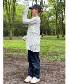 Green Parks AnriettMusee シャーリングスリーブＴシャツ＋レースキャミソールＳＥＴ