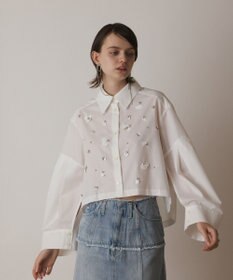 GRACE CONTINENTAL ビジューシャツ