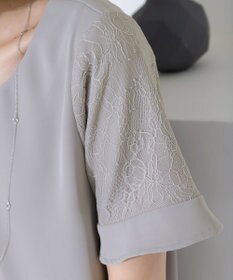 Tiaclasse 【新色追加・洗える】体型カバーも叶うレーススリーブブラウス