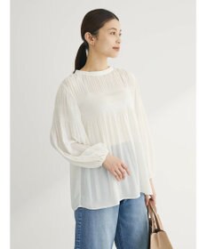 Green Parks マジョリカプリーツブラウス