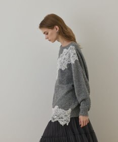 GRACE CONTINENTAL レースドルマンニットトップ