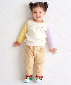 MIKI HOUSE HOT BISCUITS 【80-120cm】 パステルロゴ ストレッチパンツ