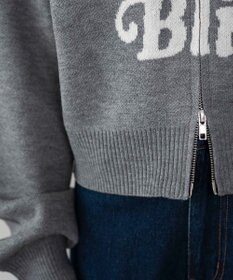 WEGO グラフィックジャガードニットZIPパーカー