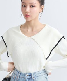 earth music&ecology ビックカラーオフショルニットプルオーバー